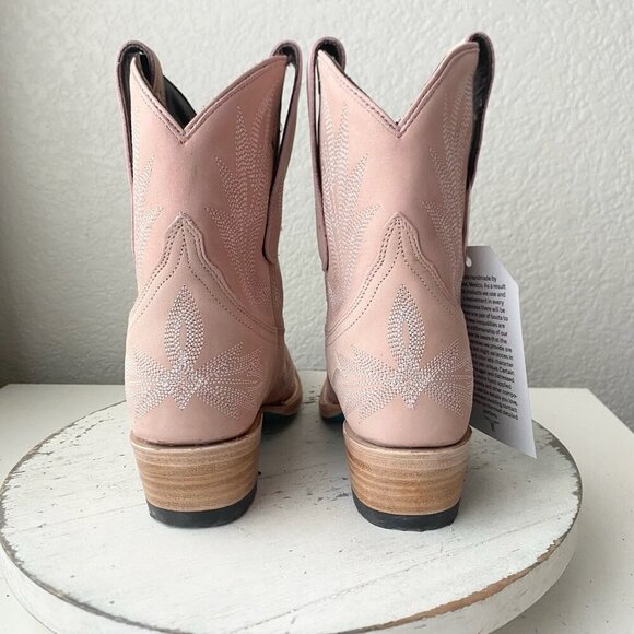 Lane LEXINGTON Womens Cowboy Bootie 5 Pink Western Cowgirl Short Ankle Boots - Picture 3 of 11